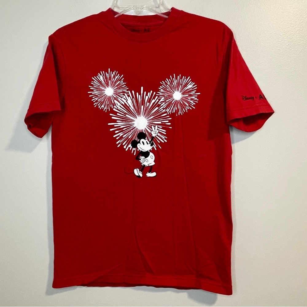 Disney x AE Colab Red Mickey Mouse short sleeve T Shirt XS
